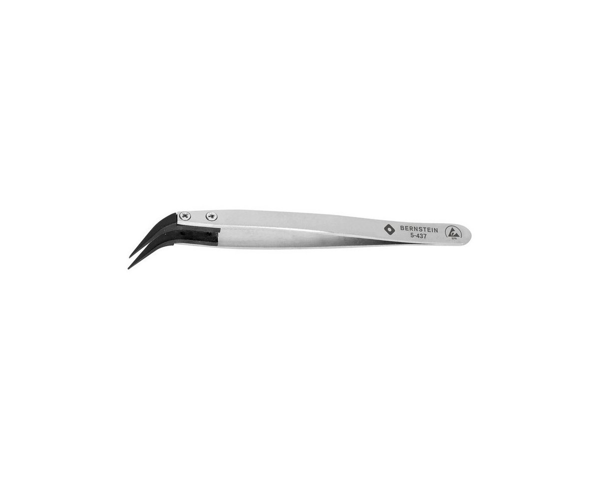 BERNSTEIN TOOLS FOR ELECTRONICS Präzisionspinzette ESD Pinzette mit auswechselbaren Spitzen gebogen 0,1mm breit, leitend, ESD Produkt von BERNSTEIN TOOLS FOR ELECTRONICS