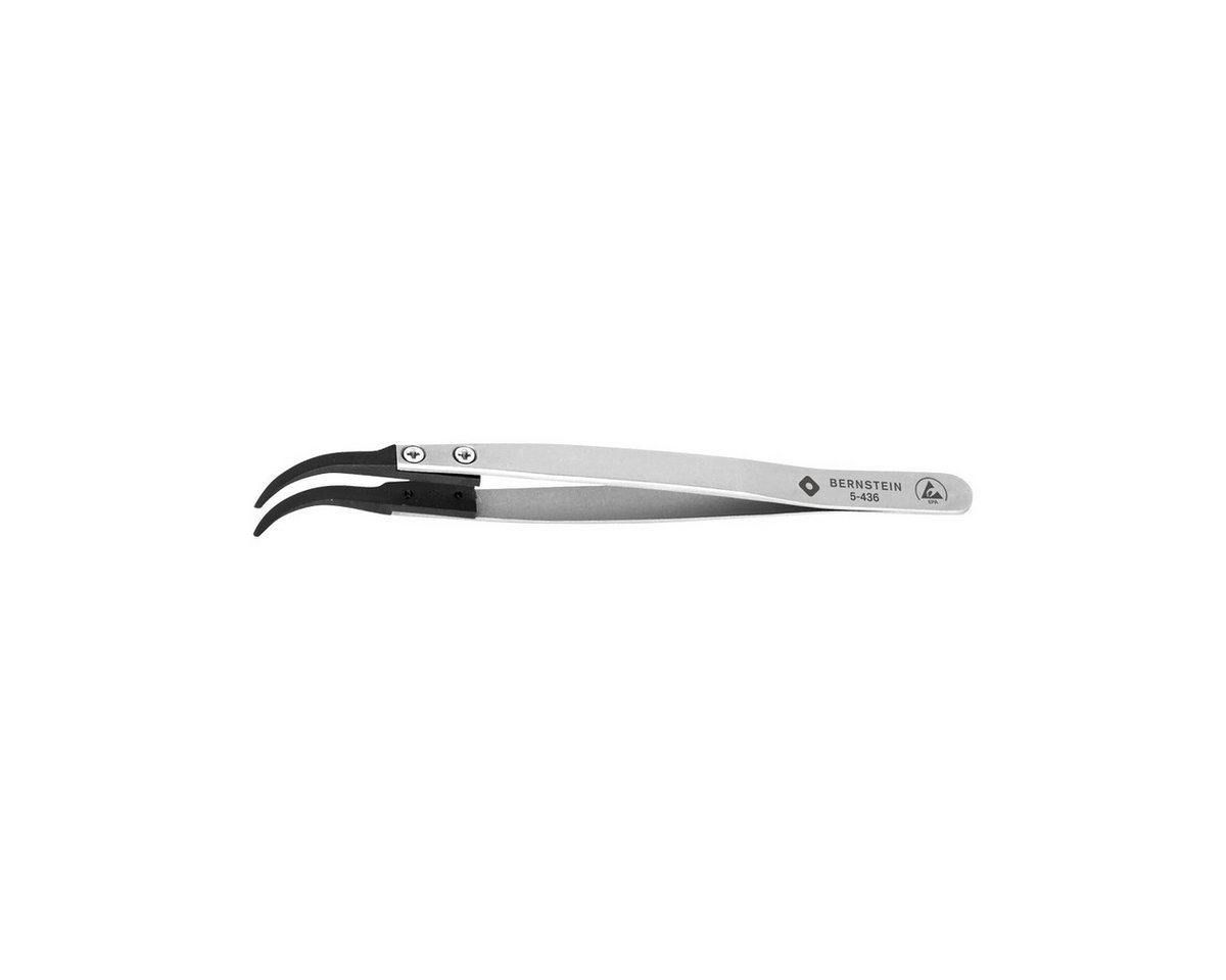 BERNSTEIN TOOLS FOR ELECTRONICS Präzisionspinzette ESD Pinzette mit auswechselbaren Spitzen gebogen 0,2mm breit, leitend, ESD Produkt von BERNSTEIN TOOLS FOR ELECTRONICS