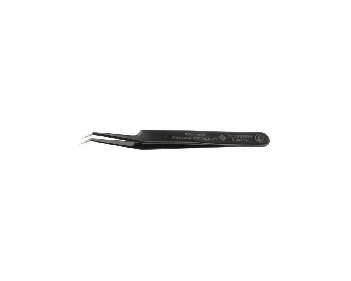 BERNSTEIN TOOLS FOR ELECTRONICS Präzisionspinzette ESD SMD Pinzette 115mm Form 5abb-Z Edelstahl Winkel 30° gezahnt, ablei, ESD Produkt von BERNSTEIN TOOLS FOR ELECTRONICS