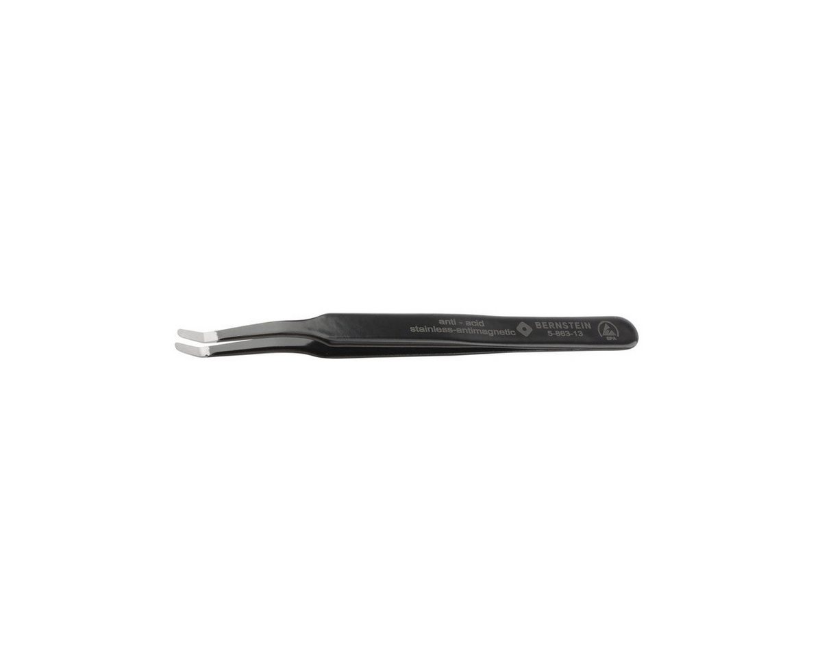 BERNSTEIN TOOLS FOR ELECTRONICS Präzisionspinzette ESD SMD Pinzette 125mm Form 2acb Edelstahl Winkel 30° ableitfähig, ESD Produkt von BERNSTEIN TOOLS FOR ELECTRONICS
