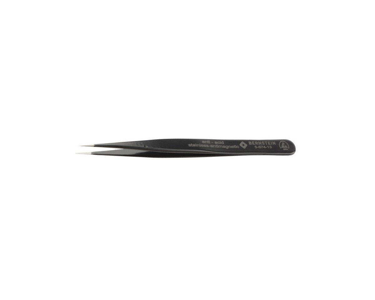 BERNSTEIN TOOLS FOR ELECTRONICS Präzisionspinzette ESD SMD Universal Pinzette 120mm Form 3 Edelstahl, sehr spitz, ableitf, ESD Produkt von BERNSTEIN TOOLS FOR ELECTRONICS