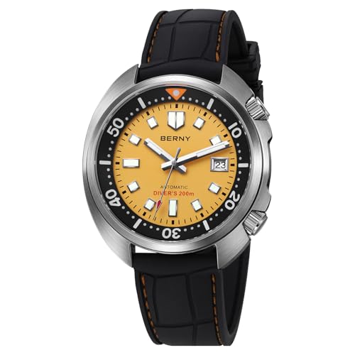 BERNY Automatische Herrenuhr 200M wasserdichte Tauchuhr Herrenmechanische Armbanduhr Analoguhr mit Superluminisierter AR-Koating Saphirglas Mode Tauchuhr Geburtstagsgeschenk BERNY Automatische Herrenuhr 200M wasserdichte Tauchuhr Herrenmechanische Armbanduhr Analoguhr mit Superluminisierter AR-Koating Saphirglas Mode Tauchuhr Geburtstagsgeschenk von BERNY