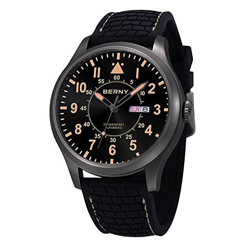 BERNY Automatische mechanische Herren-Armbanduhr, selbstaufziehend, wasserdicht, 20 ATM, Saphirglas, kratzfest, super leuchtend, Mechanisch, Automatikuhr BERNY Automatische mechanische Herren-Armbanduhr, selbstaufziehend, wasserdicht, 20 ATM, Saphirglas, kratzfest, super leuchtend, Mechanisch, Automatikuhr von BERNY