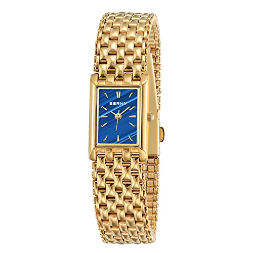 BERNY Gold Uhren für Frauen Aktualisierte Damen Quarz Armbanduhren Edelstahl Band Damen Kleine Gold Uhr Luxus Casual Mode Armband Werkzeuge Inklusive… von BERNY