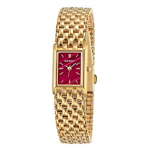 BERNY Gold Uhren für Frauen Aktualisierte Damen Quarz Armbanduhren Edelstahl Band Damen Kleine Gold Uhr Luxus Casual Mode Armband Werkzeuge Inklusive… von BERNY