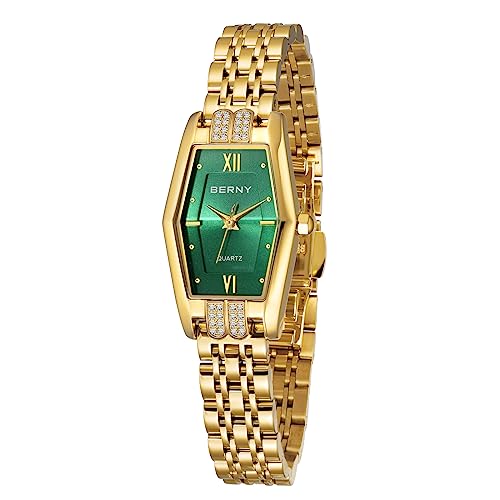 BERNY Gold Uhren für Frauen Hexagon Damen Quarz Armbanduhren Edelstahl Band Kleine Analoguhr Luxus Armband… von BERNY