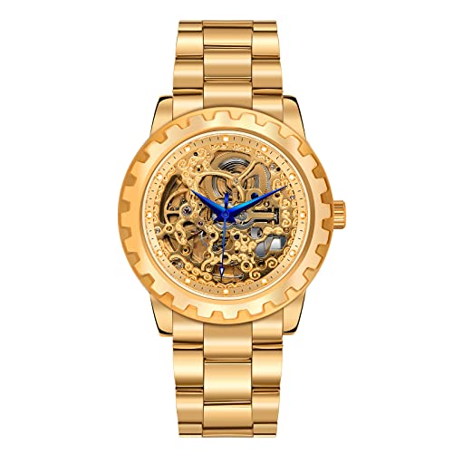 BERNY Gold Uhren für Männer Automatische Männer Armbanduhr Skelett Luxus Kleid Mechanische Herrenuhr Ausstellung Rückabdeckung Leuchtende Stunden Marker Wasserdicht BERNY Gold Uhren für Männer Automatische Männer Armbanduhr Skelett Luxus Kleid Mechanische Herrenuhr Ausstellung Rückabdeckung Leuchtende Stunden Marker Wasserdicht von BERNY