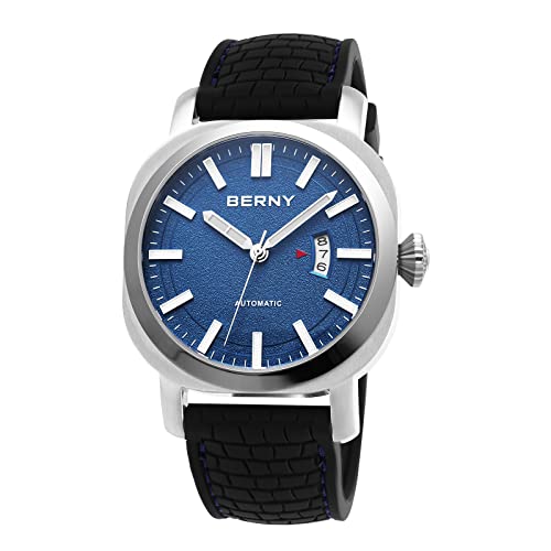 BERNY Herren Japanische Automatik Mechanische Armbanduhr Selbstaufziehende Uhren 10ATM Wasserdicht Saphirglas Kratzfest HV800 Härte Gehäuse Super Leuchtend mit Datum (Keine Batterie erforderlich), von BERNY