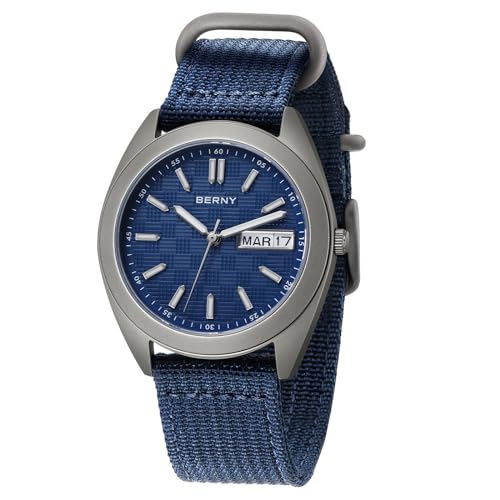 BERNY Herrenuhr Titanuhr 10ATM Wasserdicht Analog Quarz Uhren Super Leuchtend von BERNY
