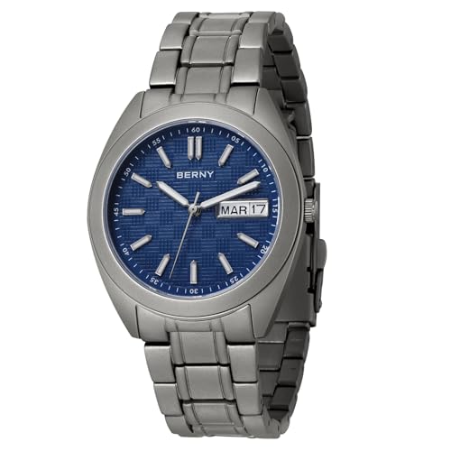 BERNY Herrenuhr Titanuhr 10ATM Wasserdicht Analog Quarz Uhren Super Leuchtend von BERNY