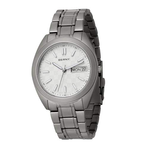 BERNY Herrenuhr Titanuhr 10ATM Wasserdicht Analog Quarz Uhren Super Leuchtend von BERNY