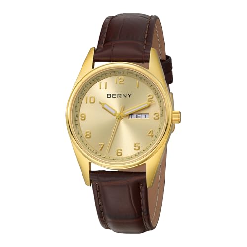 BERNY Quarz Uhr für Männer Analog Armbanduhr Mode Dress Uhr Leichte Lesbarkeit 3D Stereo Arabische Ziffernmarkierung Männliches Geburtstagsgeschenk von BERNY