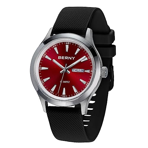 BERNY Quarzuhr für Männer Miyota 2105 Bewegung Männliche Mode Wirstwatch wasserdichte Männer Cusual Uhr Leuchtende Hände Silikonarmband von BERNY