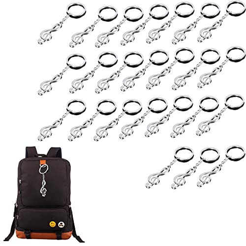 BEROZA 24 Stück Musiknote Schlüsselanhänger Music Keychain Music Musiknote Schlüsselanhänger Metall Kleine Musik Anhänger Schild Fausttag der Schule Geschenk Klassenzimmer Geschenk von BEROZA