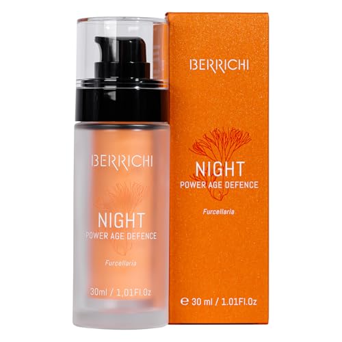 Bio Anti Aging Nachtcreme mit Retinol - Vegane Anti Falten Gesichtscreme für Damen mit Astaxanthin & Aloe Vera I Rückfettende Antifaltencreme für Trockene & Mischhaut I 30ml Parfümfreie Naturkosmetik von BERRICHI