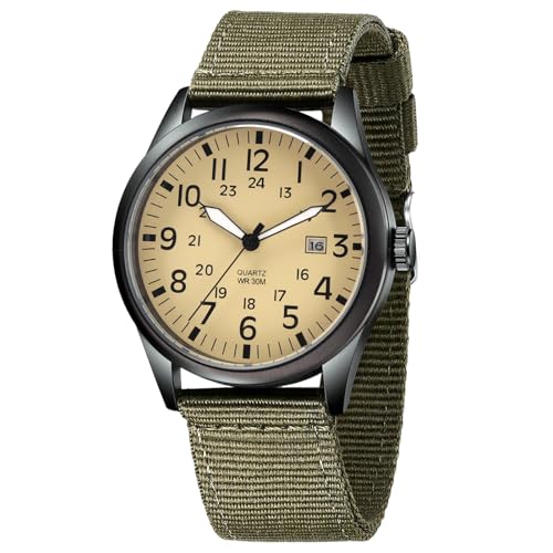 BERRYLION Herren Militär Felduhr Analog Quarz Wasserdicht Armbanduhr mit Datum Nylon Band Armee Taktische Sportuhr für Männer BERRYLION Herren Militär Felduhr Analog Quarz Wasserdicht Armbanduhr mit Datum Nylon Band Armee Taktische Sportuhr für Männer von BERRYLION