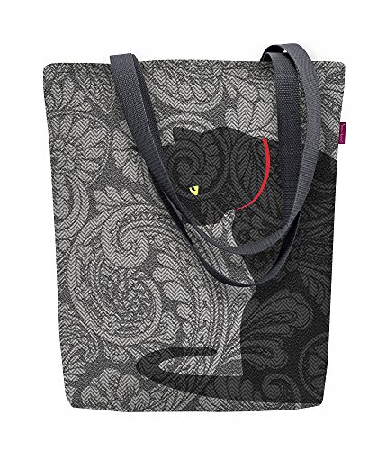 Arso Shopper Sunny Cat-K Stofftasche Damen Tasche mit Motiv Schwarze Katze Stoff Kodura Einkaufstasche wasserdicht von Bertoni