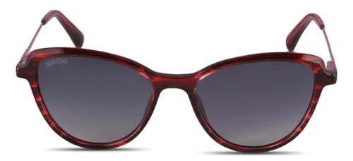 BERTOO Isabella Damen Sonnenbrille – Weinrot – UV400 Schutz, leichter Rahmen, edles Design mit goldfarbenem Logo – Italienisches Modeaccessoire von BERTOO