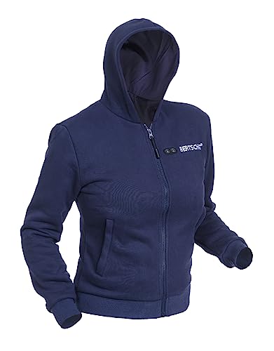 BERTSCHAT Beheizbarer Hoodie Damen – Heizjacke | Heizpullover | Kapuzenjacke mit Powerbank | 10 Heizzonen & 3 Heizstufen | Waschbar | Blau | L von BERTSCHAT