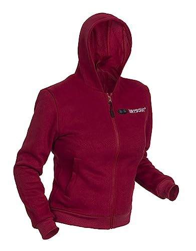 BERTSCHAT Beheizbarer Hoodie Damen – Heizjacke | Heizpullover | Kapuzenjacke mit Powerbank | 10 Heizzonen & 3 Heizstufen | Waschbar | Rot | XXL von BERTSCHAT