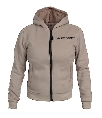 BERTSCHAT Beheizbarer Hoodie Damen – Heizjacke mit 5 Heizzonen & 3 Stufen | Inkl. Powerbank & USB-Ladefunktion | Für Winter & Outdoor | S | Beige von BERTSCHAT
