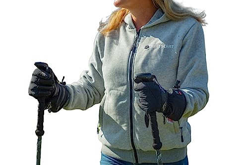 BERTSCHAT Beheizbarer Hoodie Damen – Heizjacke mit 5 Heizzonen & 3 Stufen | Inkl. Powerbank & USB-Ladefunktion | Für Winter & Outdoor | XL | Grau von BERTSCHAT