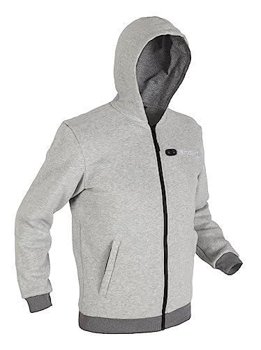BERTSCHAT Beheizbarer Hoodie Herren – Heizjacke | Heizpullover | Kapuzenjacken mit Powerbank | 10 Heizzonen & 3 Heizstufen | Waschbar | Grau | L von BERTSCHAT