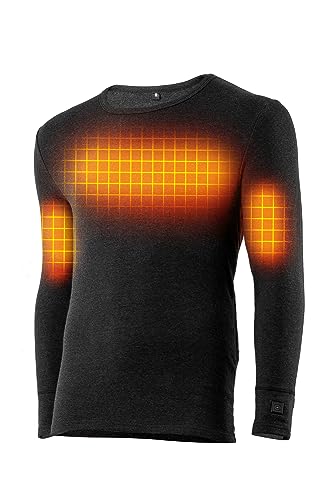 BERTSCHAT Beheizbares Shirt Unisex – Mit 6 Heizzonen & 3 Wärmestufen | Inkl. 2 Akkus & USB-Ladefunktion | Waschbar | Schwarz von BERTSCHAT