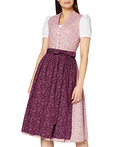 BERWIN & WOLFF TRACHT FOLKLORE LANDHAUS Damen 805015 Kleid, Rosa mit dunkelrot, 48 von Berwin & Wolff