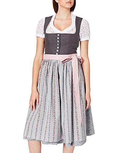 BERWIN & WOLFF TRACHT FOLKLORE LANDHAUS Damen 815111 Kleid, Grau mit rosa, 46 von BERWIN & WOLFF TRACHT FOLKLORE LANDHAUS