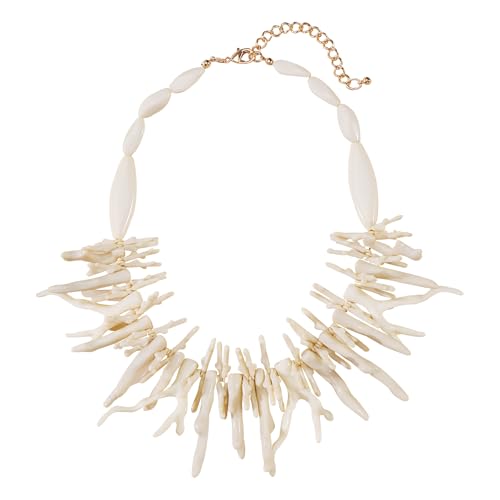 BERYOHZ Freigeistige Halskette aus Acryl mit Korallen und Perlen – verstellbarer böhmischer Urlaubsschmuck für Frauen, Acryl, Kein Edelstein BERYOHZ Freigeistige Halskette aus Acryl mit Korallen und Perlen – verstellbarer böhmischer Urlaubsschmuck für Frauen, Acryl, Kein Edelstein von BERYOHZ