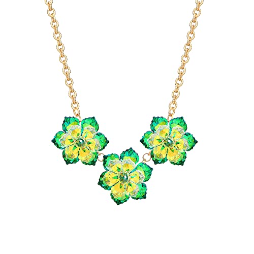 BERYOHZ Kristall Glas Blume Anhänger Halskette Schmuck für Frauen Glas Kein Edelstein BERYOHZ Kristall Glas Blume Anhänger Halskette Schmuck für Frauen Glas Kein Edelstein von BERYOHZ