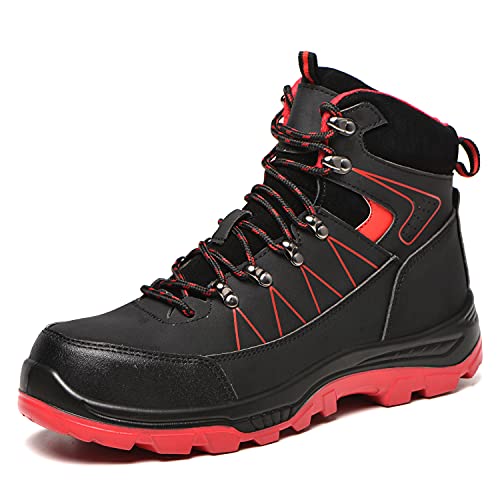 Arbeitsschuhe Herren Damen S3 Wasserdicht Sicherheitsschuhe Leicht Sportlich Sicherheitsstiefel Stahlkappe Schuhe, schwarz, 39EU von BESKEE
