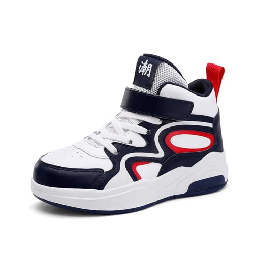 BESKEE Kinderschuhe Jungen Sportschuhe Atmungsaktiv Laufschuhe rutschfest Basketballschuhe mit Klettverschluss Größe 31-40 von BESKEE
