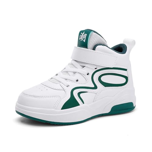 BESKEE Kinderschuhe Jungen Sportschuhe Atmungsaktiv Laufschuhe rutschfest Basketballschuhe mit Klettverschluss Größe 31-40 von BESKEE