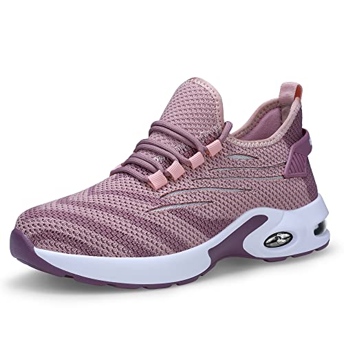 BESKEE Sicherheitsschuhe Herren Damen Leicht Arbeitsschuhe Schutzschuhe Stahlkappenschuhe mit Luftkissen Pink 38 EU von BESKEE