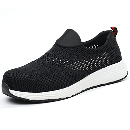 BESKEE Sicherheitsschuhe Herren Damen Leicht Arbeitsschuhe Schutzschuhe Atmungsaktive Stahlkappenschuhe Schwarz 38 EU von BESKEE