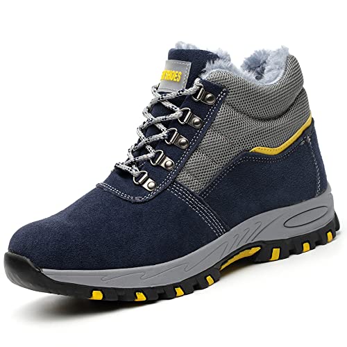 Sicherheitsschuhe Herren Damen S3 Wasserdicht Arbeitsschuhe Winter Sicherheitsstiefel mit Stahlkappe & Warm Gefütterte von BESKEE