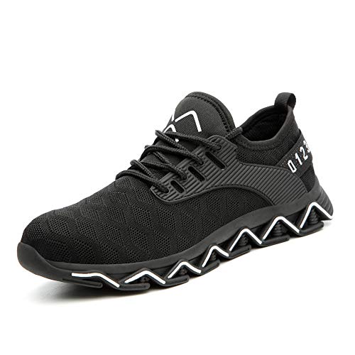 BESKEE Sicherheitsschuhe Herren Sportlich Leicht Arbeitsschuhe Damen Atmungsaktiv Stahlkappe Sneaker 35-46 von BESKEE