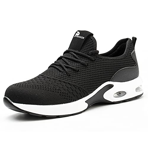 Sicherheitsschuhe Herren Sportlich Leicht Arbeitsschuhe Damen Atmungsaktiv Stahlkappe Sneaker 35-46 von BESKEE
