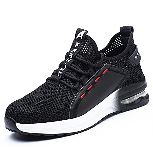 BESKEE Sicherheitsschuhe Herren Sportlich Leicht Arbeitsschuhe Damen Atmungsaktiv Stahlkappe Sneaker Grau 36 EU von BESKEE