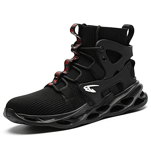 Sicherheitsstiefel Herren Damen S3 Hoch Sicherheitsschuhe Leicht Sportlich Arbeitsschuhe mit Stahlkappe von BESKEE