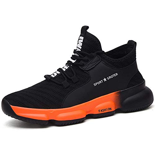 Sportliche Sicherheitsschuhe Herren Leicht Arbeitsschuhe Damen Atmungsaktiv Stahlkappe Schuhe 36-46 von BESKEE