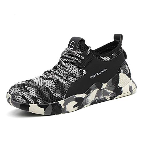 Sportliche Sicherheitsschuhe Herren S3 Arbeitsschuhe Damen Leicht Atmungsaktiv Stahlkappen Sneaker 36-48 von BESKEE