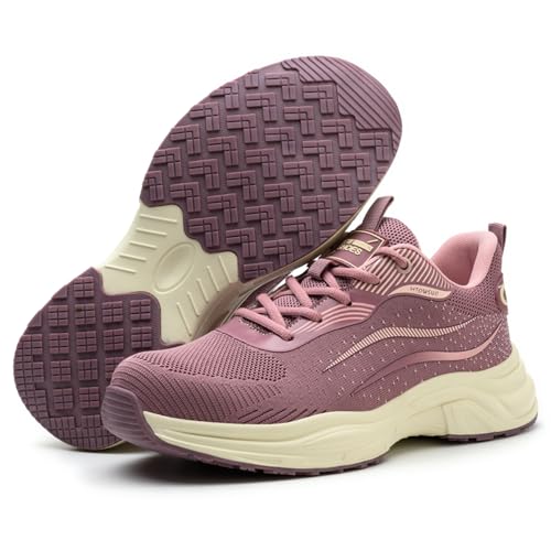 Sicherheitsschuhe Herren Damen Arbeitsschuhe Leicht Sportlich rutschfeste Arbeitsturnschuhe mit Stahlkappen von BESKEE