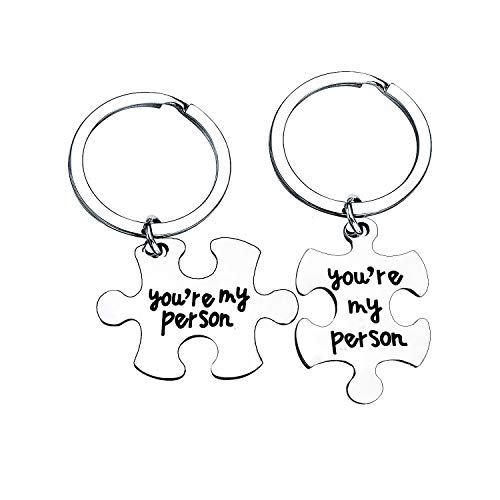 BESPMOSP 2-teiliges Schlüsselanhänger-Set für beste Freunde, Grau, Anatomie-Geschenke, edelstahl, Einheitsgröße von BESPMOSP
