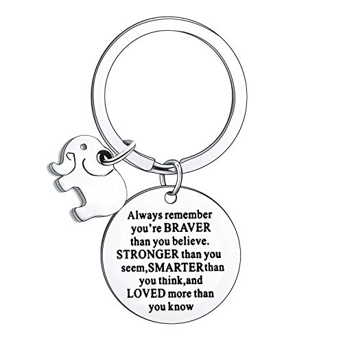 BESPMOSP Inspirierender Schlüsselanhänger mit Aufschrift "Don't Forget How Strong You are", Geschenk zum Schulabschluss, Elefanten-Liebhaber von BESPMOSP