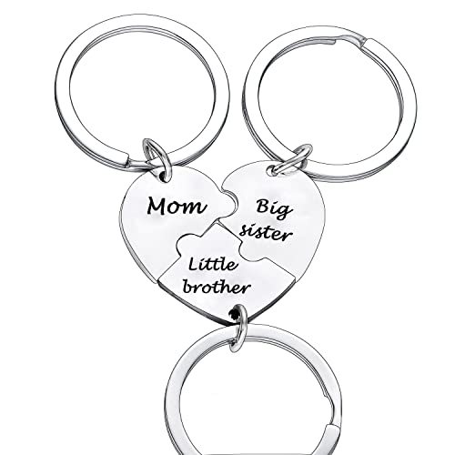 BESPMOSP Schlüsselanhänger für Mutter, große Schwester, kleiner Bruder, passendes Geschenk, Mutter, großer Bruder, kleine Schwester, Geburtstag, Jahrestag, Schmuck, Silberfarben, One size von BESPMOSP