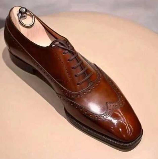 Maßgeschneiderte Schuhe Machen Herren Braun Leder Brogue Schnürschuhe Kleid von BESPOKESHOEMAKING
