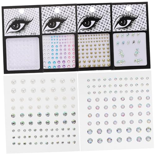 BESPORTBLE 6blätter Aufkleber Glitzersteine Gesichtsstrassteine Kristallgesichtsaufkleber Gesichtsjuwelen Strasssteine Gesichtsgemsglitzer Augengesichtssteine von BESPORTBLE